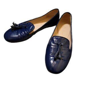 Le Mie Ballerine patent blue leather loafer with tassel sz 8